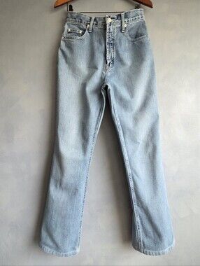 FENDI STRAIGHT LEG HIGH RISE VINTAGE DENIM BLUE JEANS SIZE US, 29